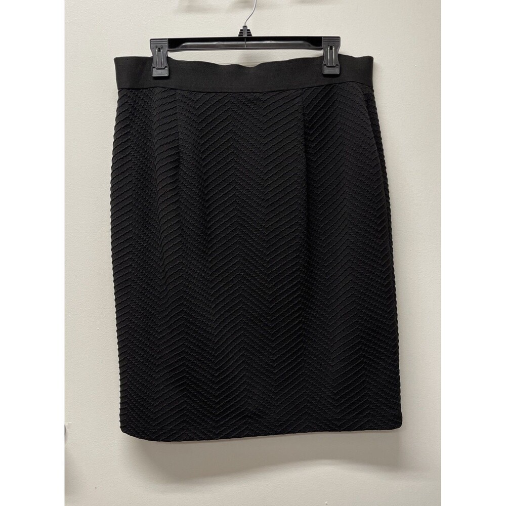 Ladies Size Large Grace Elements Black Knit Pencil Skirt - Picture 2 of 4
